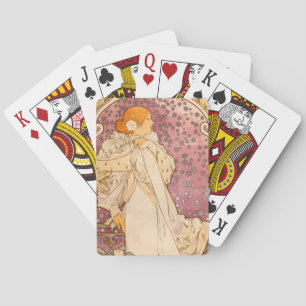 Alphonse Mucha La Dame Aux Camelias: Art Nouveau Pokerkaarten