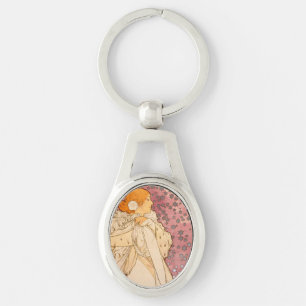 Alphonse Mucha La Dame Aux Camelias: Art Nouveau Sleutelhanger