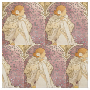 Alphonse Mucha La Dame Aux Camelias: Art Nouveau Stof