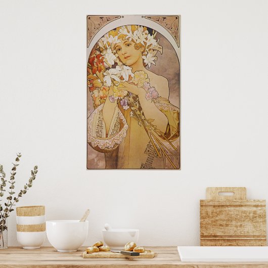 Alphonse Mucha. La Fleur/Flowers, c.1897 Poster (Keuken)
