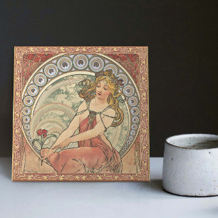 Alphonse Mucha La Peinture Art  Tegeltje