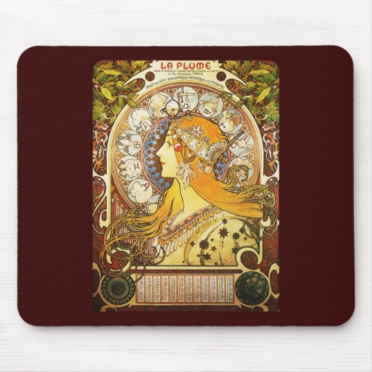 Alphonse Mucha La Plume Muismat (Voorkant)