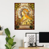 Alphonse Mucha La Plume Poster (Thuiskantoor)