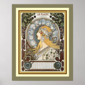 Alphonse Mucha "La Plume" Poster 16 x 20 (Voorkant)