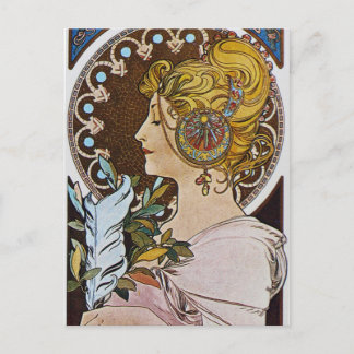Alphonse Mucha. La Plume/The Pen, 1899 Briefkaart