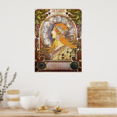 Alphonse Mucha. La Plume/Zodiac, 1896. Poster (Keuken)