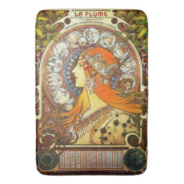 Alphonse Mucha La Plume Zodiac Art  Badmat