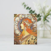 Alphonse Mucha La Plume Zodiac Art  Briefkaart (Staand voorkant)