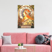 Alphonse Mucha La Plume Zodiac Art  Canvas Afdruk (Insitu (Woonkamer))