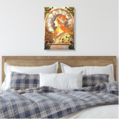 Alphonse Mucha La Plume Zodiac Art  Canvas Afdruk (Insitu (Slaapkamer))