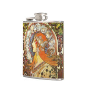 Alphonse Mucha La Plume Zodiac Art  Heupfles (Links)