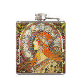 Alphonse Mucha La Plume Zodiac Art  Heupfles (Achterkant)