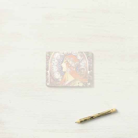 Alphonse Mucha La Plume Zodiac Art  Post-it® Notes (Op bureau)