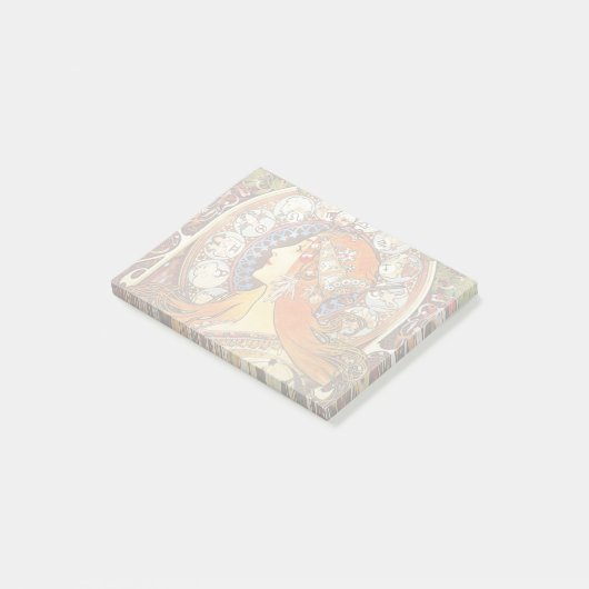 Alphonse Mucha La Plume Zodiac Art  Post-it® Notes (Schuin)
