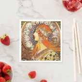 Alphonse Mucha La Plume Zodiac Art Servetten (Insitu)
