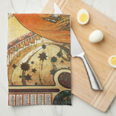 Alphonse Mucha La Plume Zodiac Art Theedoek (Quarter Fold)