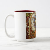 Alphonse Mucha La Plume Zodiac Art  Tweekleurige Koffiemok (Links)