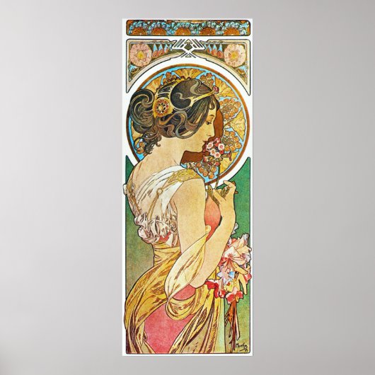 Alphonse Mucha. La Primevere/Polyanthus, 1899 Poster (Voorkant)