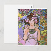 Alphonse Mucha. La Roos/Roos, 1897 Briefkaart (Voorkant / Achterkant)