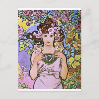 Alphonse Mucha. La Roos/Roos, 1897 Briefkaart