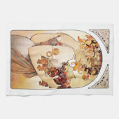 Alphonse Mucha Lady met fruit Theedoek (Horizontaal)