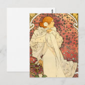 Alphonse Mucha Lady van het Briefkaart van Camelia (Voorkant / Achterkant)