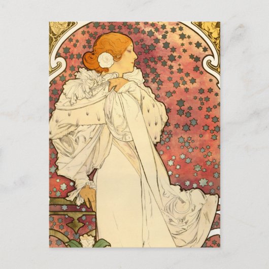 Alphonse Mucha Lady van het Briefkaart van Camelia (Voorkant)