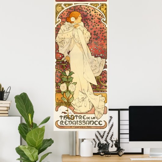 Alphonse Mucha Lady van het Poster van Camelias (Thuiskantoor)