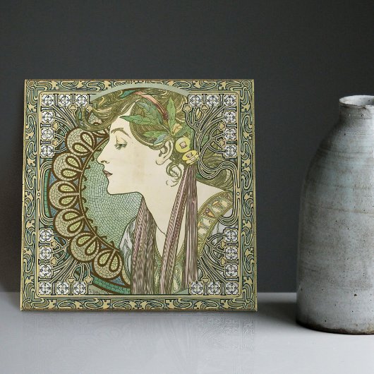Alphonse Mucha LAUREL 1901 Art Tegeltje