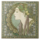 Alphonse Mucha LAUREL 1901 Art Tegeltje (Voorkant)