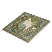 Alphonse Mucha LAUREL 1901 Art Tegeltje (Zijkant)