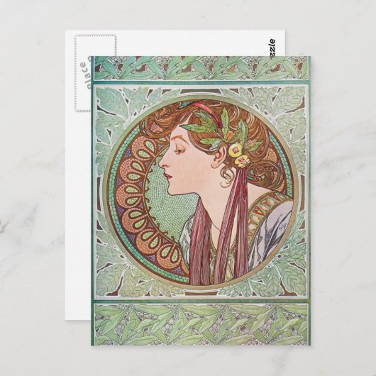 Alphonse Mucha Laurel Art Briefkaarten (Voorkant / Achterkant)