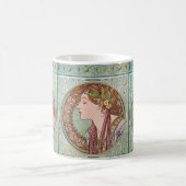 Alphonse Mucha Laurel Art Nouveau Coffee Tea Mok (Center)