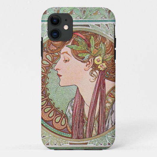 Alphonse Mucha Laurel Art Nouveau iPhone 5 Hoesje (Achterkant)