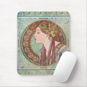Alphonse Mucha Laurel Art Nouveau Mousepad Muismat (Met muis)