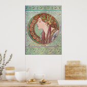Alphonse Mucha Laurel Art Nouveau Poster Print (Keuken)