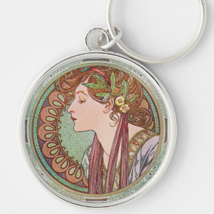 Alphonse Mucha Laurel Art Nouveau Sleutelhanger