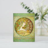 Alphonse Mucha Laurel Briefkaart (Staand voorkant)