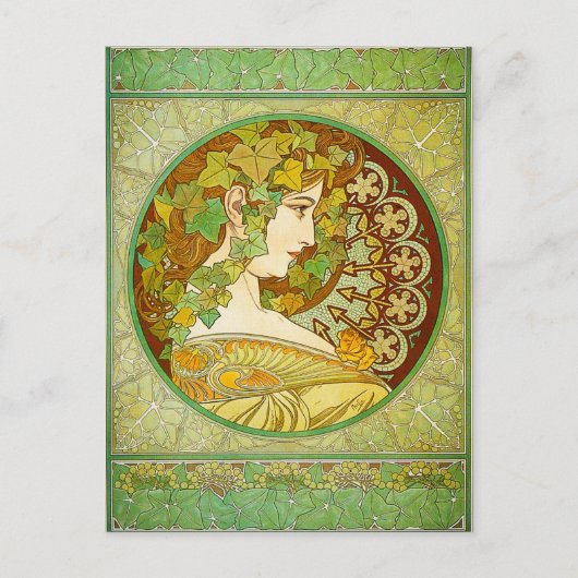 Alphonse Mucha Laurel Briefkaart (Voorkant)