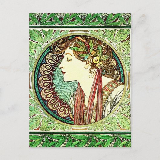 Alphonse Mucha Laurel Briefkaart (Voorkant)