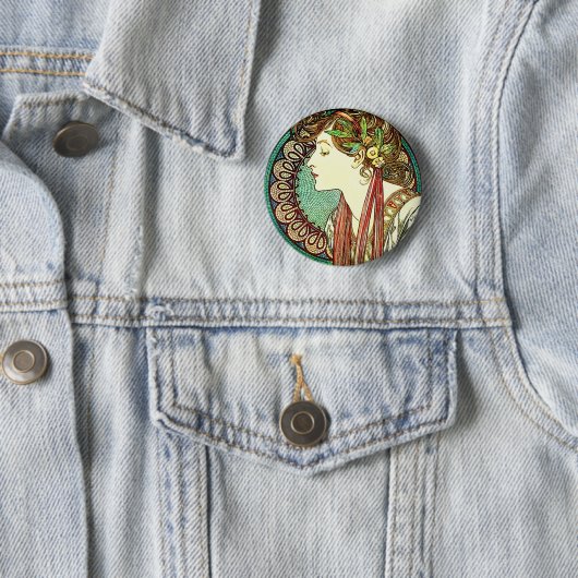 Alphonse Mucha Laurel Button (In situ)