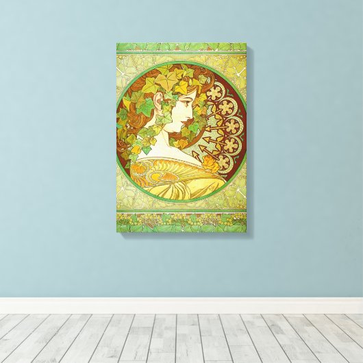 Alphonse Mucha Laurel Canvas Poster (Insitu (Houten vloer))