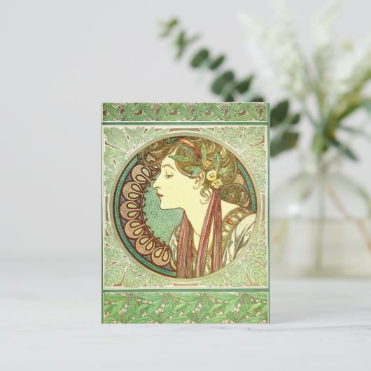 Alphonse Mucha Laurel GalleryHD Briefkaart (Staand voorkant)