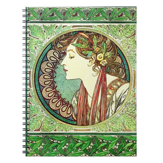Alphonse Mucha Laurel-laptop Notitieboek (Voorkant)