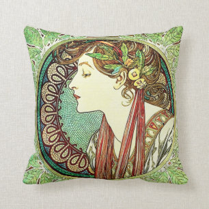 Alphonse Mucha Laurel Pillow Kussen