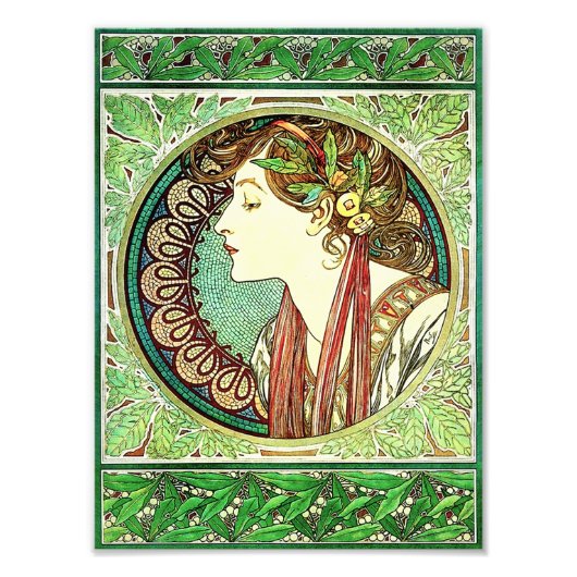 Alphonse Mucha Laurel Print Foto Afdruk (Voorkant)