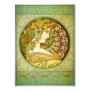 Alphonse Mucha Laurel Print Foto Afdruk