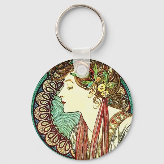 Alphonse Mucha Laurel Sleutelhanger (Voorkant)