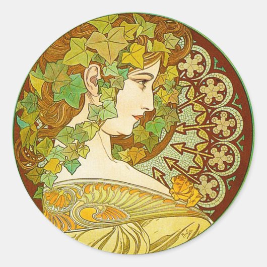 Alphonse Mucha Laurel Stickers (Voorkant)