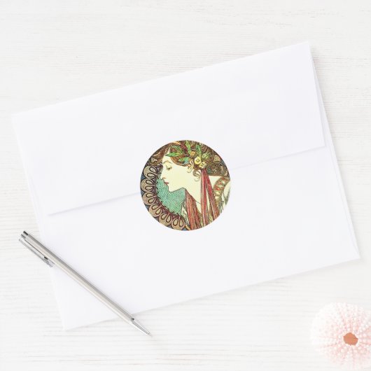 Alphonse Mucha Laurel Stickers (Envelop)